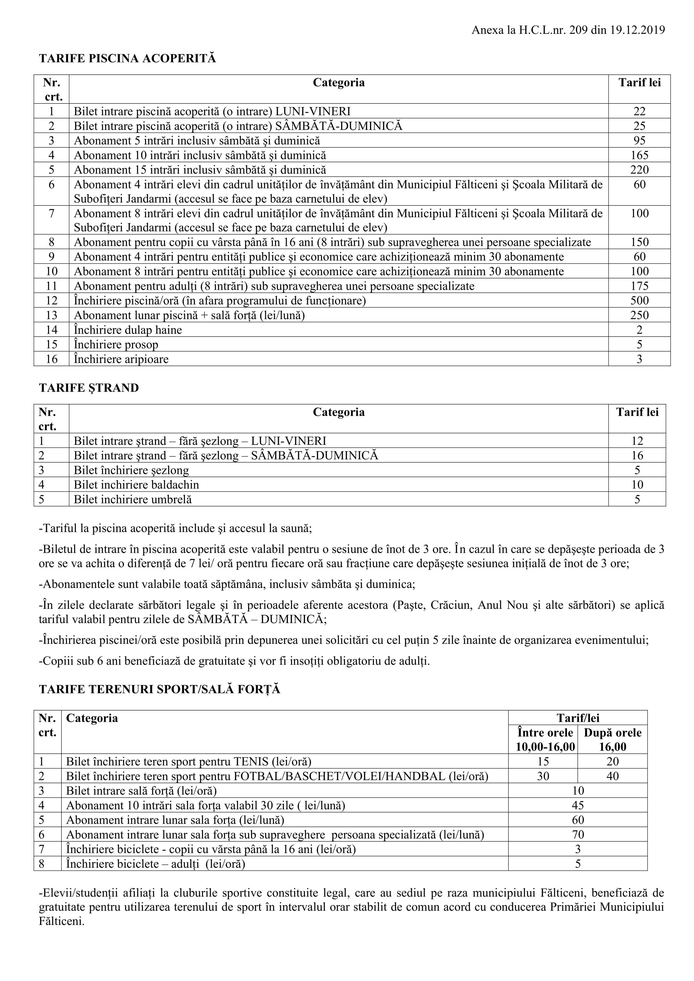 Tarife 01.01.2020-31.12.2020